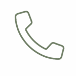 Schwarzes Icon eines Telefonhörers im minimalistischen Outline-Stil