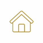 Haus-Symbol in Outline-Optik, steht für das eigene Zuhause