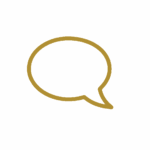 Eine Sprechblase im einfachen Schwarz-Weiß-Stil