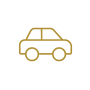 Anfahrt zum Kunden Auto-Icon in Liniengrafik, symbolisiert die Anfahrt zum Kunden