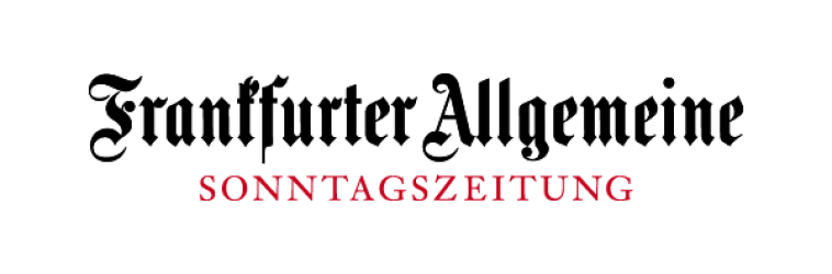 Logo der Frankfurter Allgemeine Sonntagszeitung in schwarzer und roter Schrift auf weißem Hintergrund