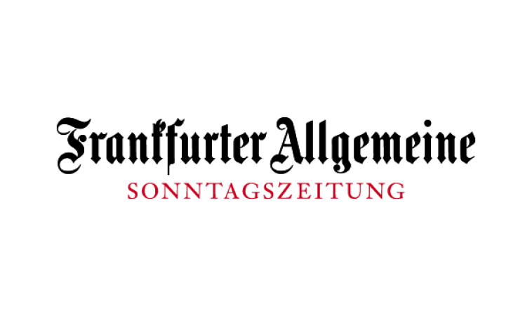 Logo der Frankfurter Allgemeine Sonntagszeitung in schwarzer und roter Schrift auf weißem Hintergrund