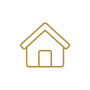 Zuhause organisieren Haus-Symbol in Outline-Optik, steht für das eigene Zuhause